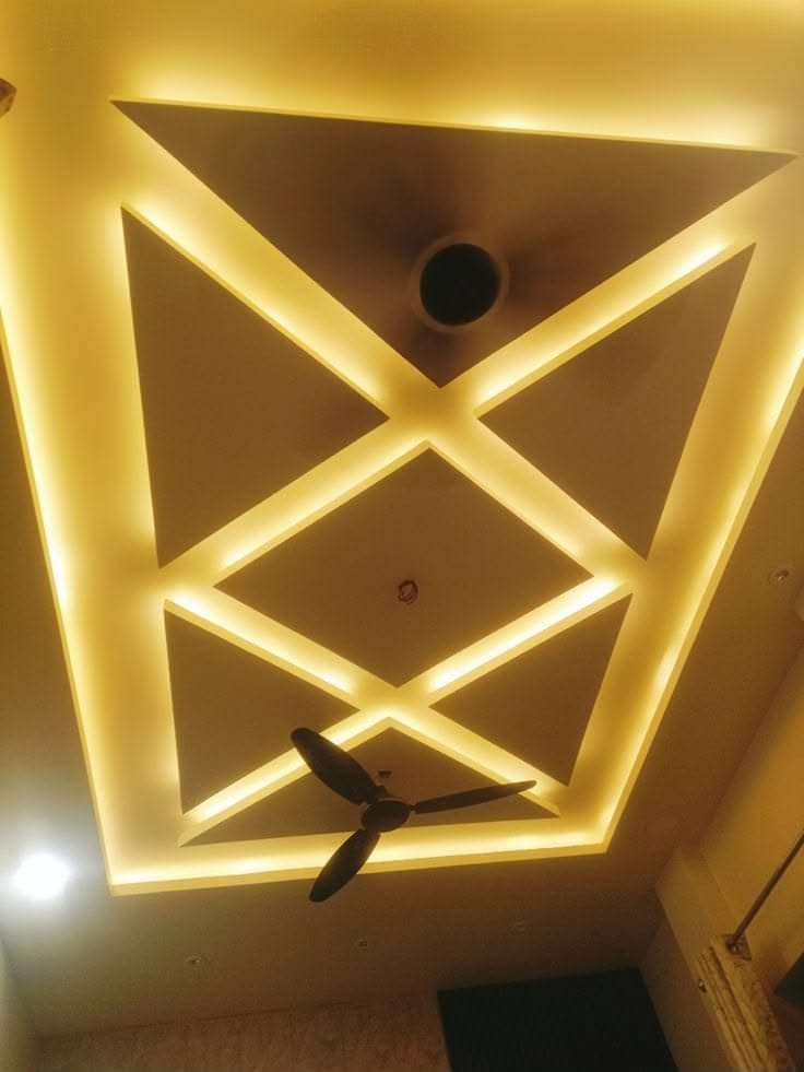 Designer gypsum false ceiling with LED lighting