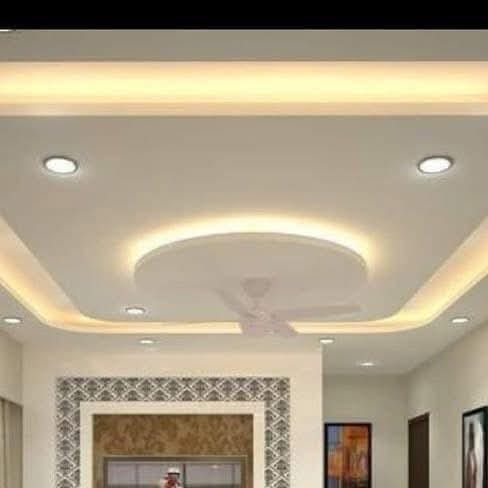 Elegant gypsum ceiling with ambient lighting